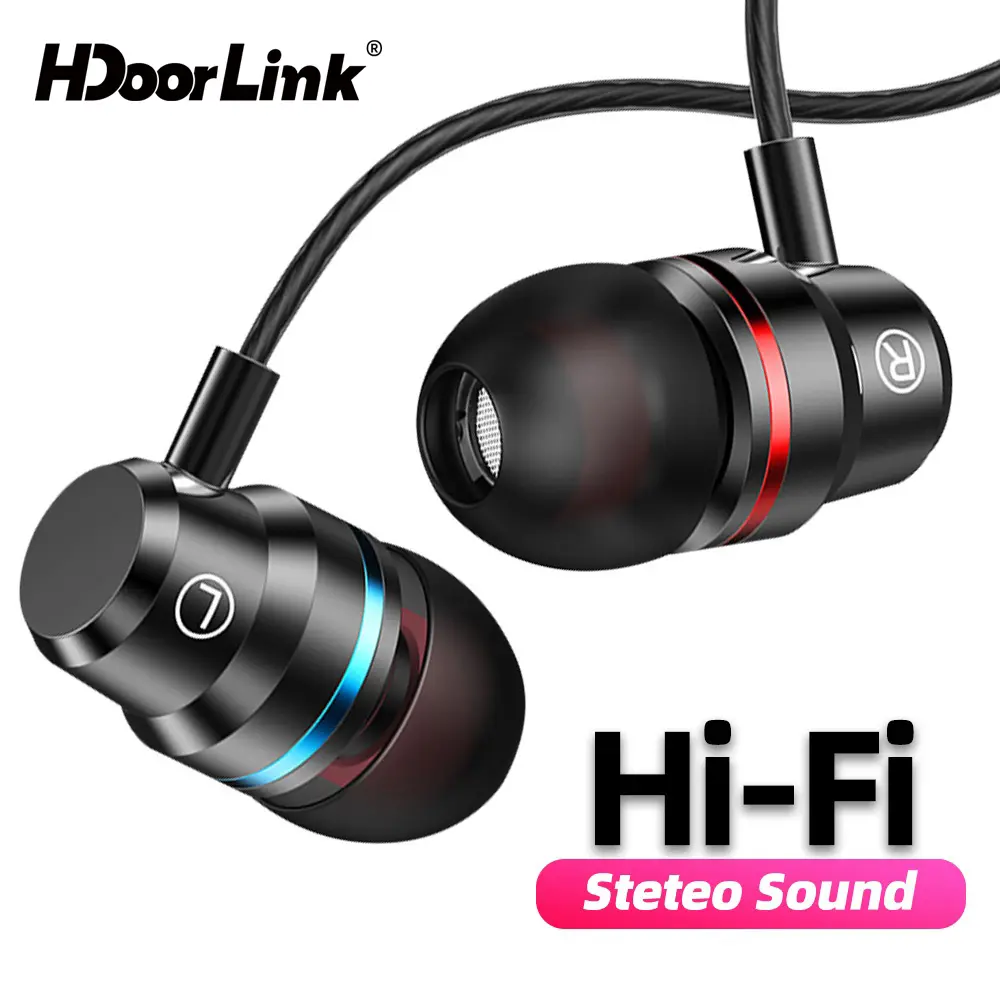HdoorLink 3.5mm Earphone Wired Earbuds In Ear Earphone With Mic Bass Stereo Headset For Phone Tablet