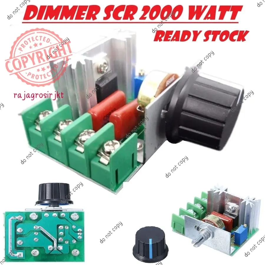 Dimmer SCR 2000W Regulator Voltage 220V AC Motor Gurinda Bor