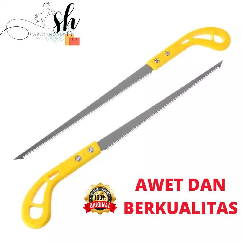 Gergaji Kayu Mini Bonsai Handle Plastik Kuning Gergaji Kecil Lancip Perkakas Mata Pisau (22cm x30cm) 1