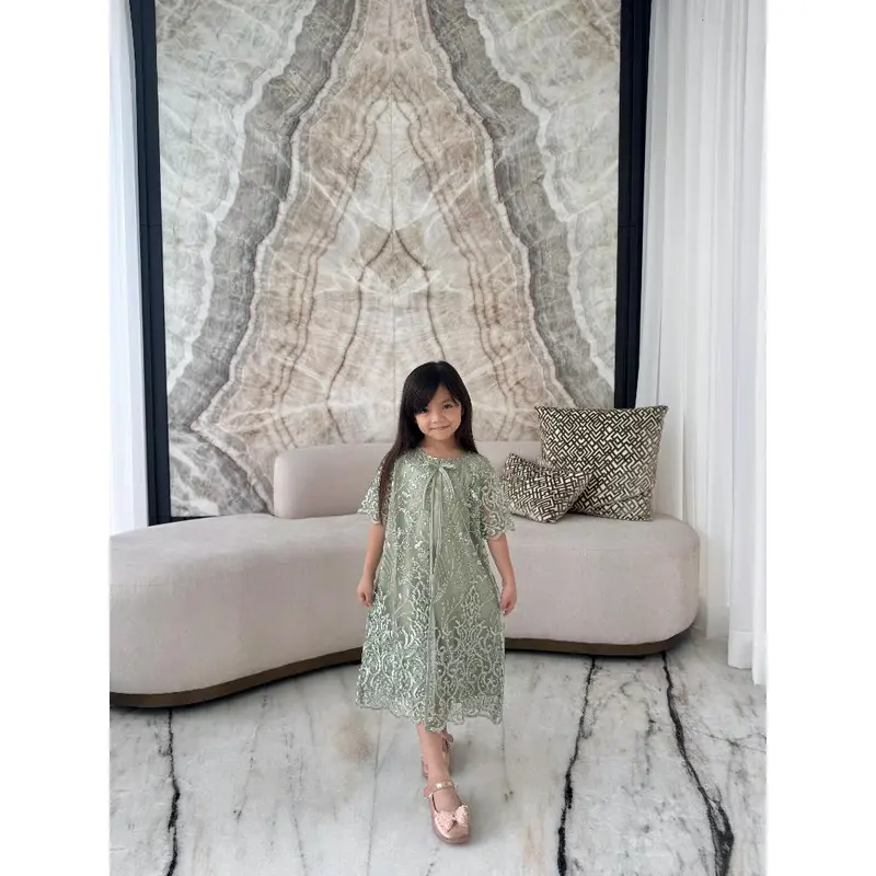 Dress Anak Daisy 6 7 8 9 Brokat Tulle Tile Bordir Glitter / Dress Pesta Anak 6 7 8 9 Tahun 2