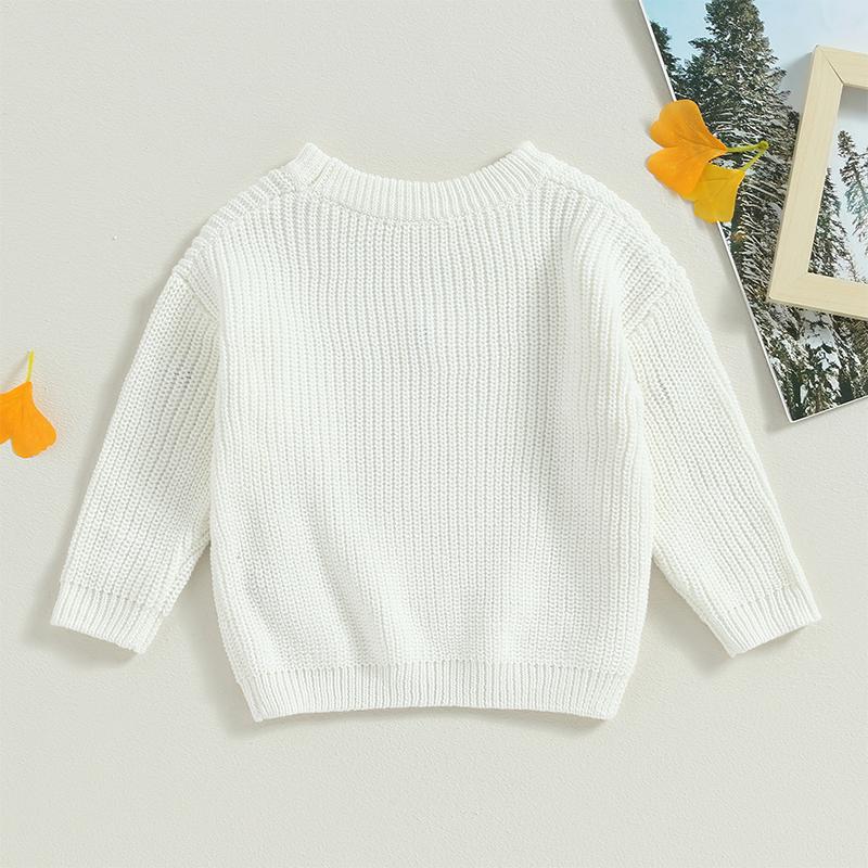 Product Introduction of Baby Girl Sweater, Long Sleeve Crew Neck Flower Winter Warm Knit Pullover Sweater Infant Clothes 46