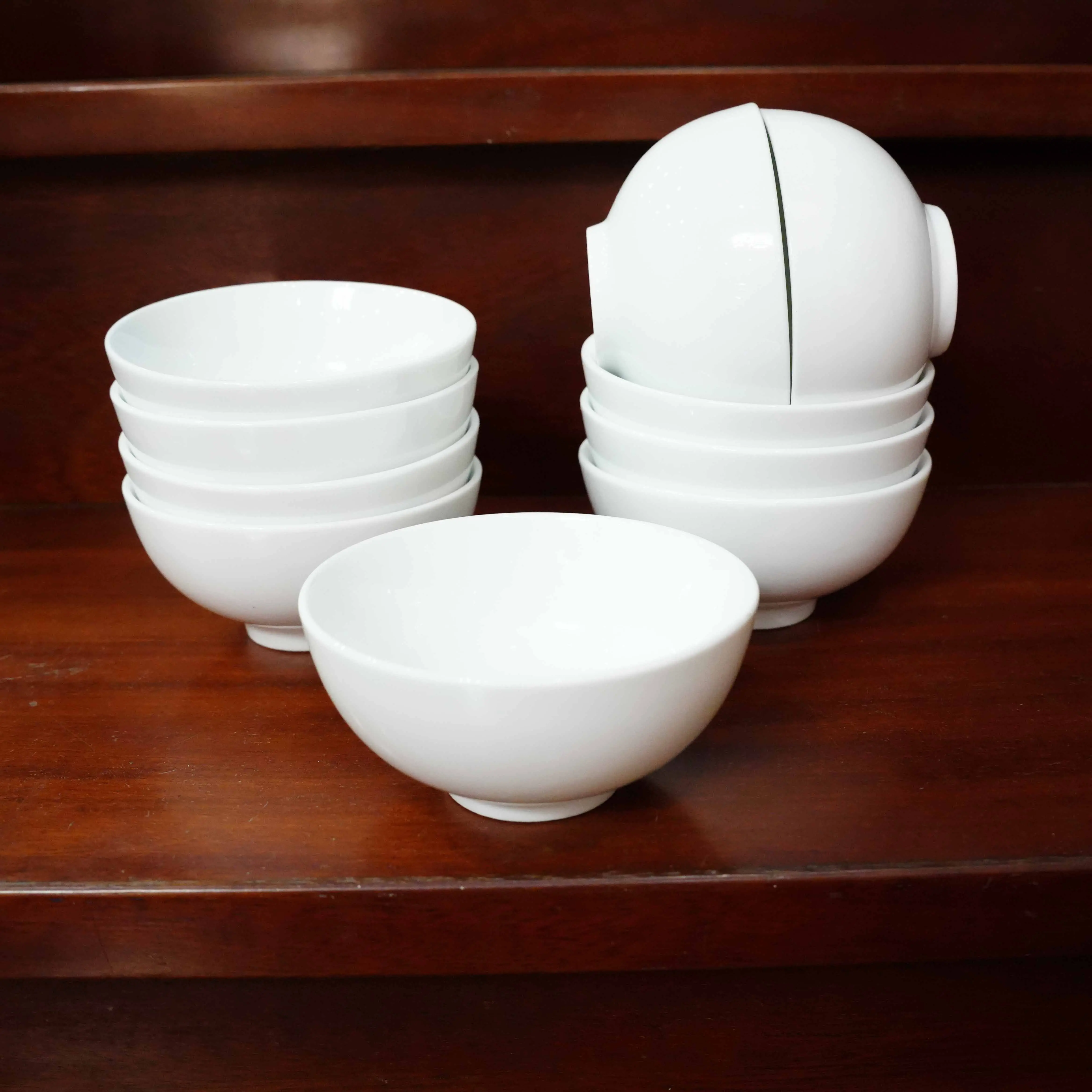 Bộ 10 bát cơm Bát Tràng cao cấp siêu bền Đẹp - Hà Gốm Lò Gốm Nghệ nhân