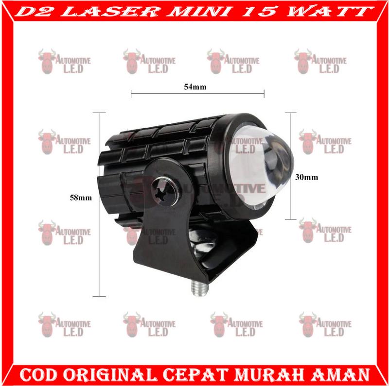 ORIGINAL LAMPU LASER LED  D2 MINI LAMPU D2 LASER LAMPU SOROT HIGH QUALITY | LAMPU LASER D2 MINI 15 WATT 2 WARNA HIGH BEAM MERK SXC 2