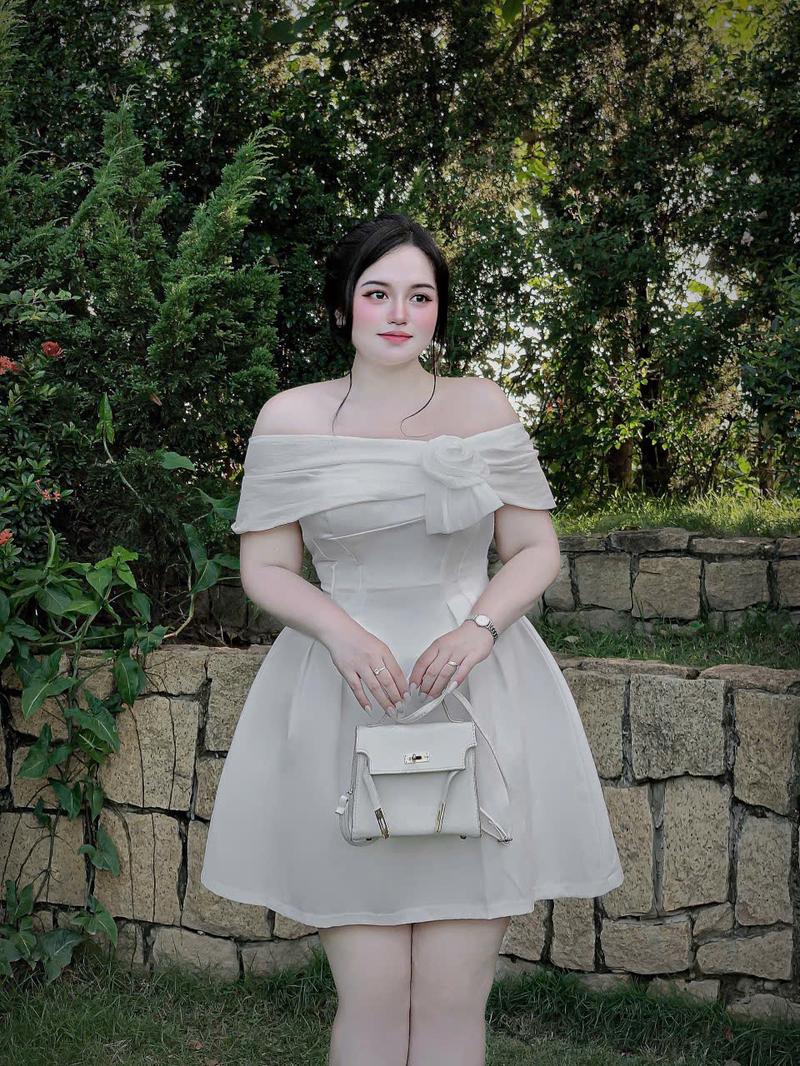Product Introduction of ĐẦM ĐI TIỆC TAFTA TRỄ VAI KẾT HOA BIGSIZE 55KG - 90KG [ D002 ] Nữ Voan Women Dress 6