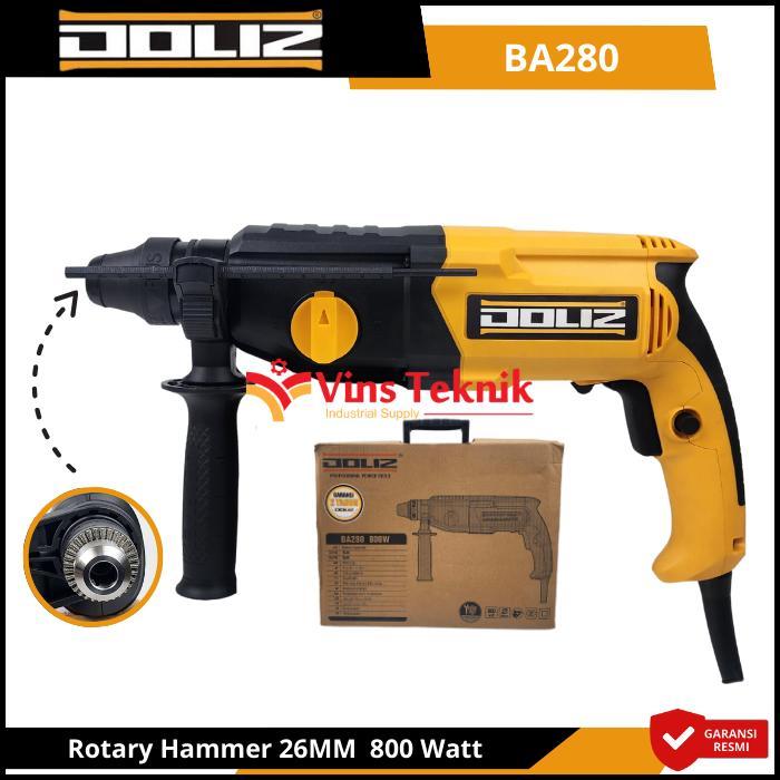 Gambar DOLIZ BA280 Mesin Bor Beton Rotary Hammer 26mm 800Watt SDS Plus BA 280 dari Vins Teknik Bekasi Kota Bekasi Tokopedia