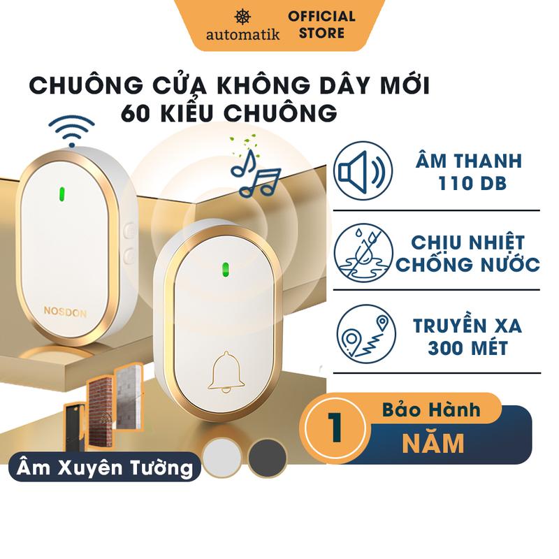 Chuông Cửa Không Dây Khách Thông Minh, Tự Động, Chống Nước, Chuông Cổng, Chuông Báo Động Cho Người Già