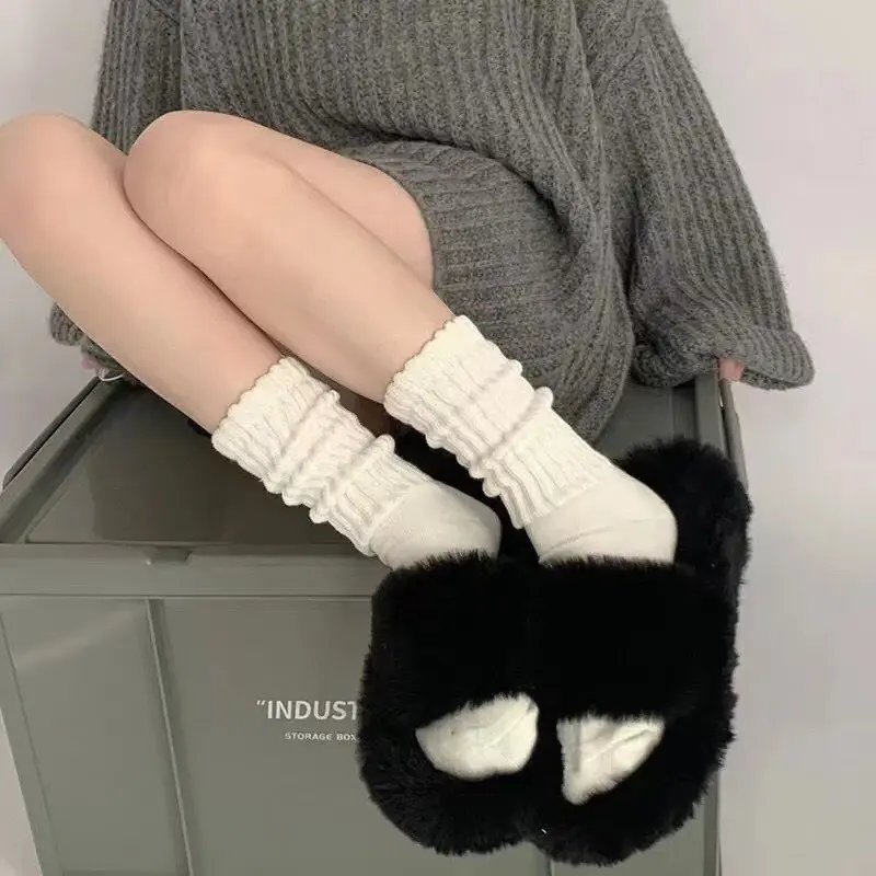 Tất vớ ống giữa J2K Jengiang len dệt kim phong cách nữ sinh Nhật Bản JK H103 Cotton