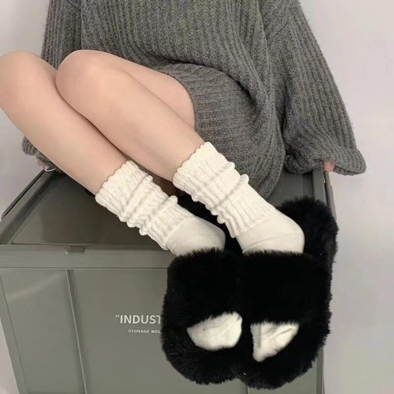  Tất vớ ống giữa J2K Jengiang len dệt kim phong cách nữ sinh Nhật Bản JK H103 Cotton 