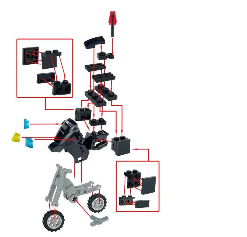 Mô hình đồ chơi xe máy minifigures minifigure xe24 cho nhân vật mini lắp ráp đồ chơi trí tuệ khối xây dựng SWAT quân sự 3