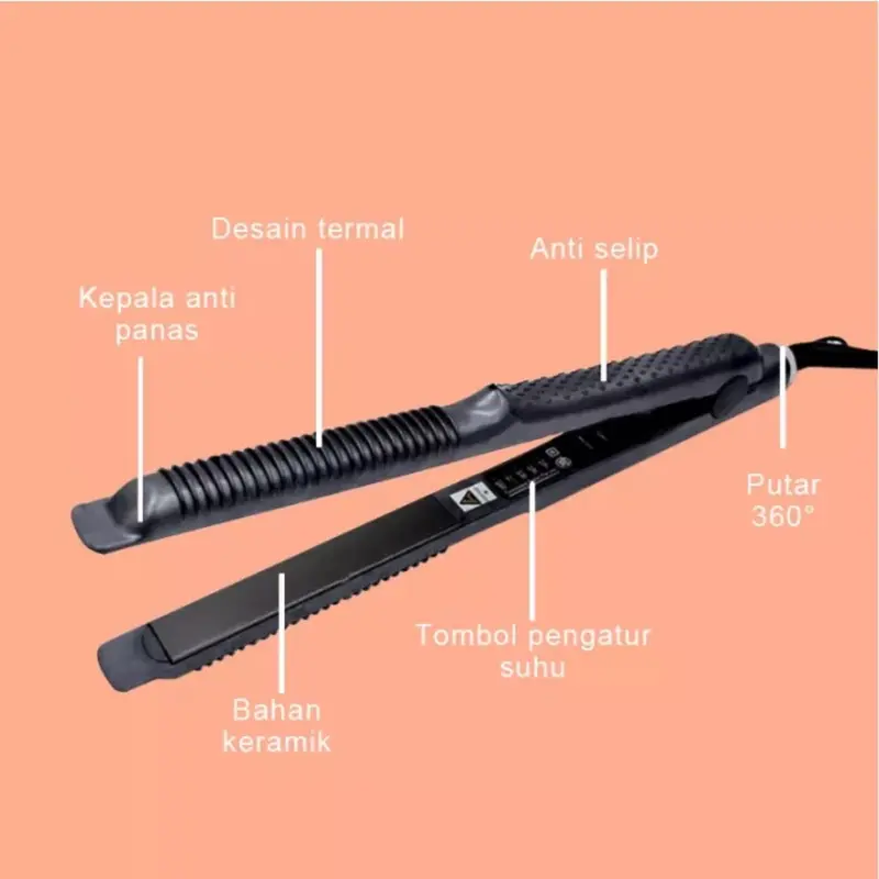 Catokan Universal Inframerah Plat Aluminium Pelurus Dan Curly Catok Rambut 5
