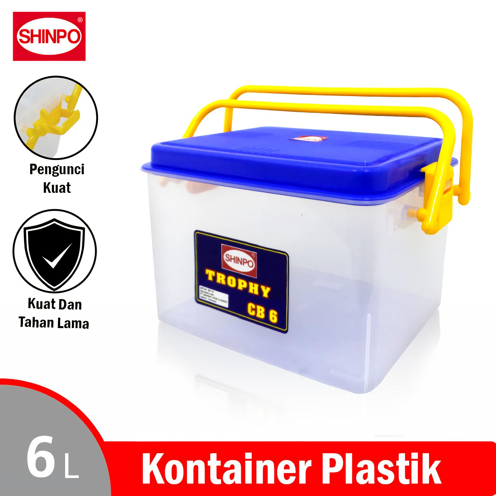 SHINPO Box Penyimpanan Kontainer Plastik 6 L Kotak Serbaguna Trophy ...