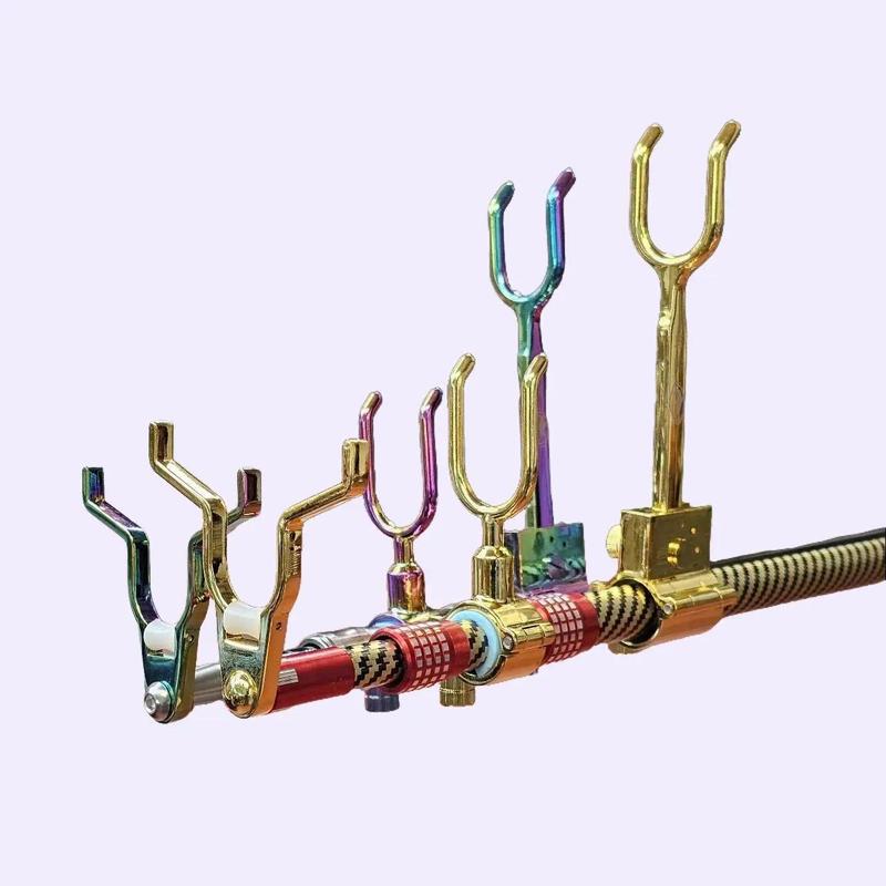 Bộ phụ kiện gác cần câu cá gồm 2 ngoe phụ, Đầu V  inox màu vàng và màu Titan Bắt Cá Fishing Đi Câu Fire