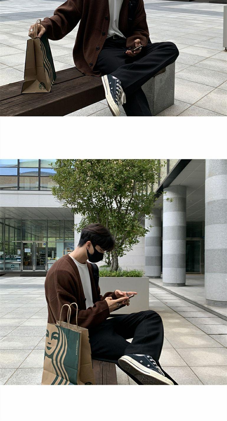 Product Introduction of Áo Len Mùa Thu Và Mùa Đông Mới Cho Nam, Áo Cardigan Phong Cách Hàn Quốc, Áo Khoác Thường Ngày, Dáng Rộng, Hợp Thời Trang, Màu Trơn 16