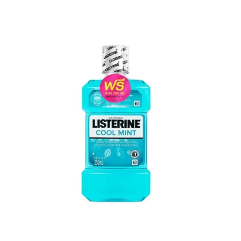 Combo 3 Chai Nước Súc Miệng Listerine Cool Mint 250ml Thái Lan - Tiêu diệt vi khuẩn, làm sạch răng 5