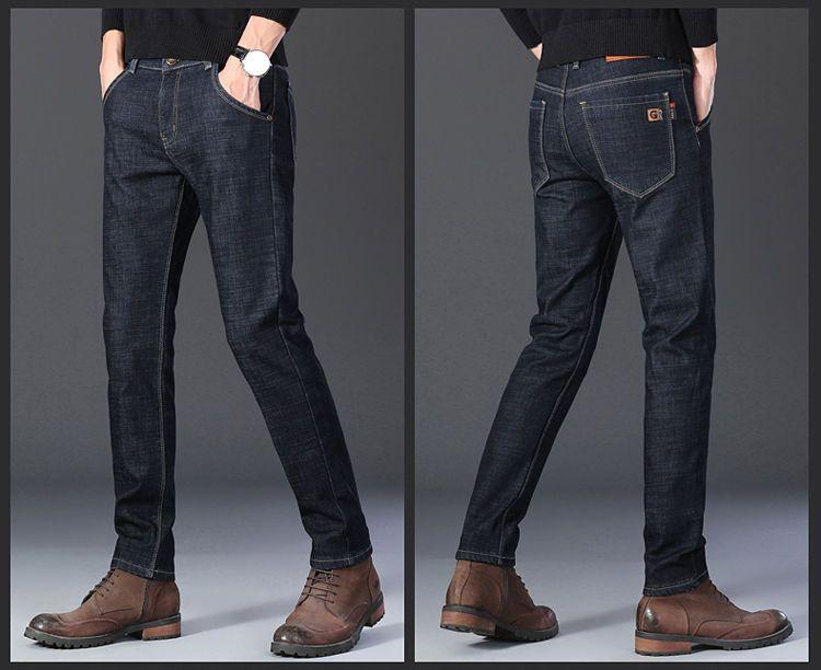 Product Introduction of Quần Jean Dày Lót Lông Cừu Cho Nam, Thẳng, Rộng, Co Giãn, Cỡ Lớn, Thắt Lưng Cao, Nhung, Cha Trung Niên, Quần Mùa Đông Ấm Áp 18