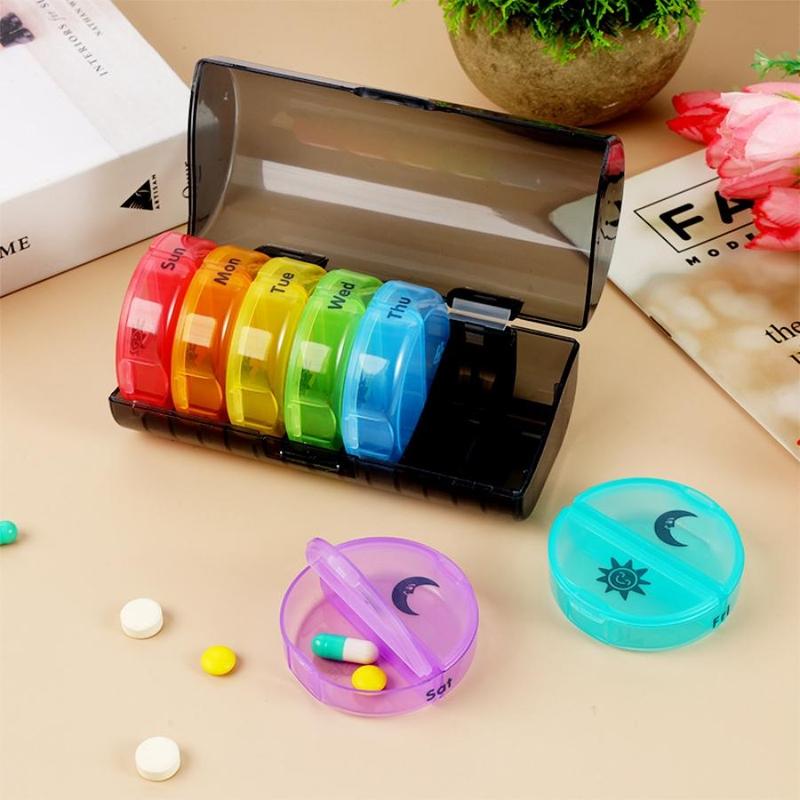 Weekly Pill Organizer, 7-day Large Capacity Pill & Vitamin Storage Box, Summer Essentials Portable Pill Box for Travel & Home Use, Organizer Storage 5