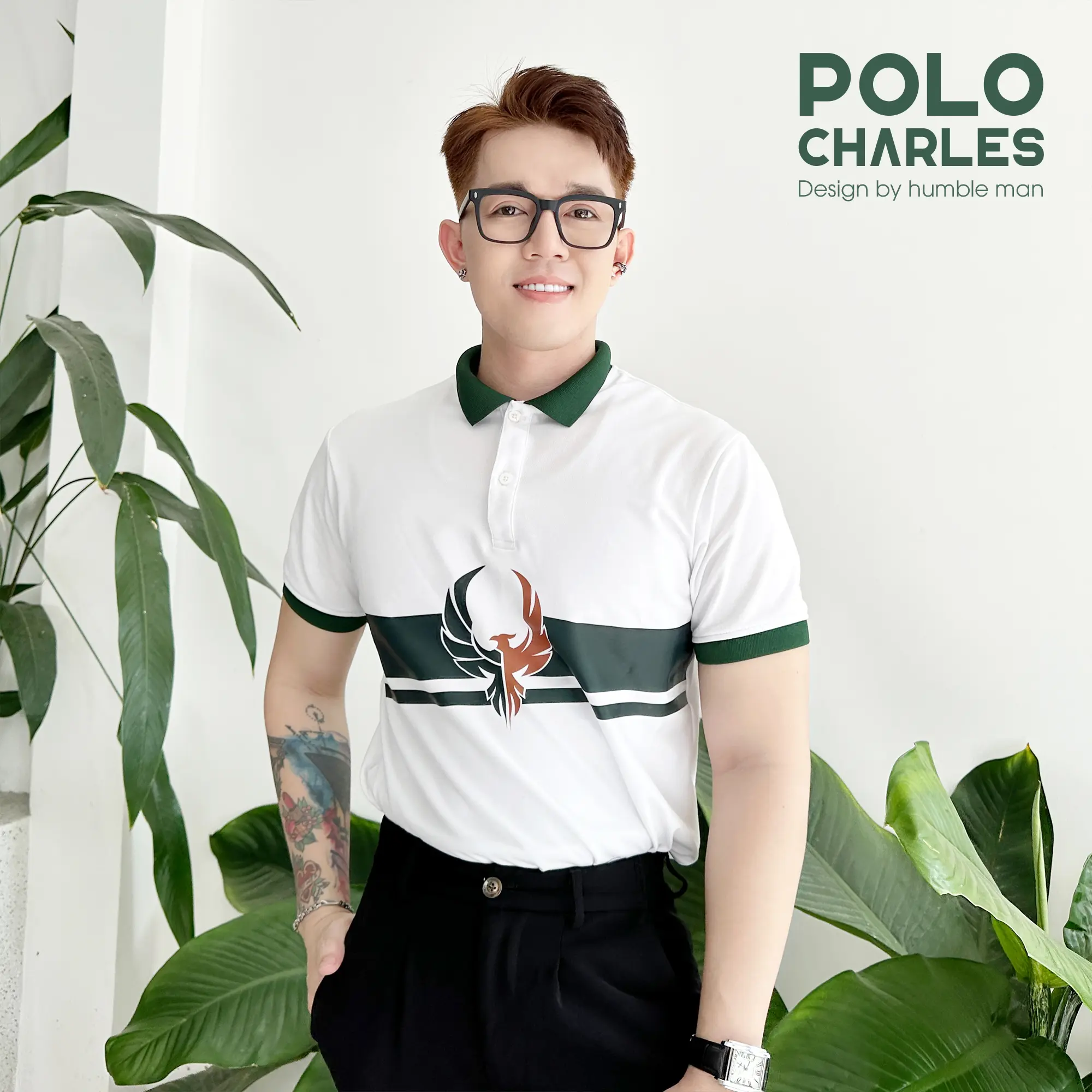 Áo POLO in phối -Charles - Áo Phối Lịch Lãm, Chỉnh Chu - Cotton Cao Cấp Nam Menswear