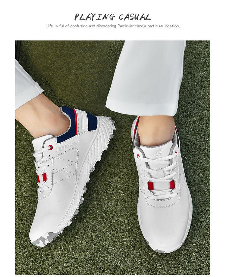 Product Introduction of New Golf Shoe Men and Women Couple Models White Shoes Fixed Studs Non-Slip Waterproof Professional Training Shoes Qx24025 18