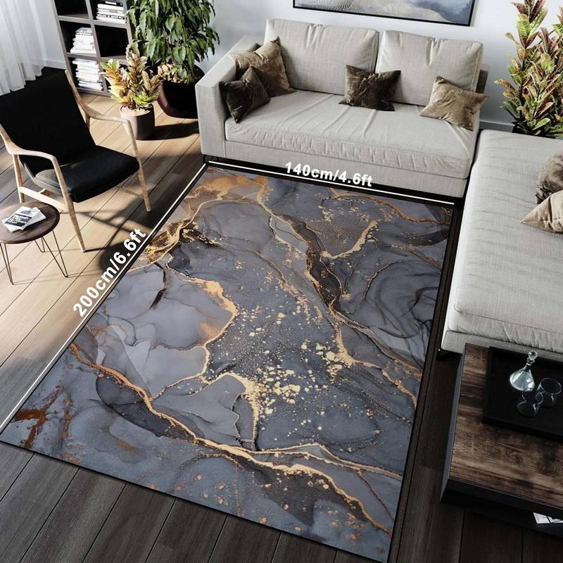 Marble Pattern Floor Mat, 1 Count Non-slip Soft Floor Carpet, Rectangle Decorative Area Rug, Machine Washable Floor Mat for Home Living Room Bedroom 4