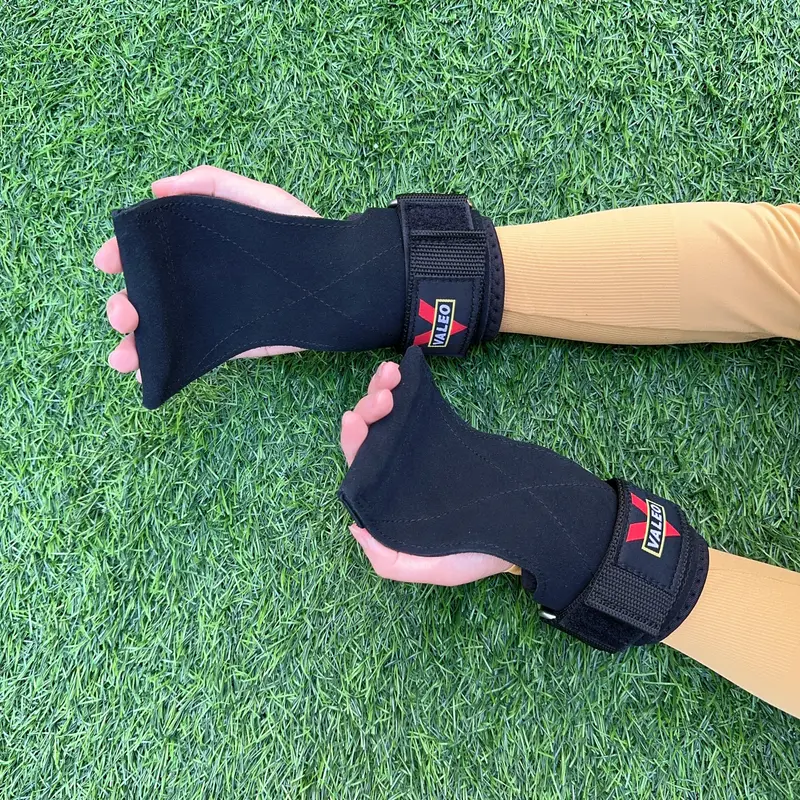 Găng Tay Tập Gym - Dây Kéo Lưng - Strap Da Bò Hỗ Trợ Tập Gym, Deadlift, Lên Xà, Nâng Tạ Valeo 5