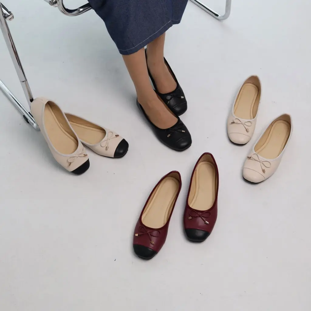 Katakita Achila Flat Shoes Wanita Sepatu Hitam Balet Women Shoes