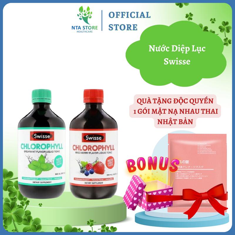 [Tặng 1 Quà] Nước Diệp Lục Swisse Chlorophyll 500ml NTA STORE 0