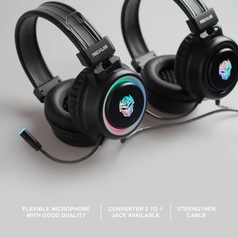 【FREE SPLITTER】Rexus F30 Vonix LED RGB Gaming Headset Microphone Earphones Headphones Earphone 1