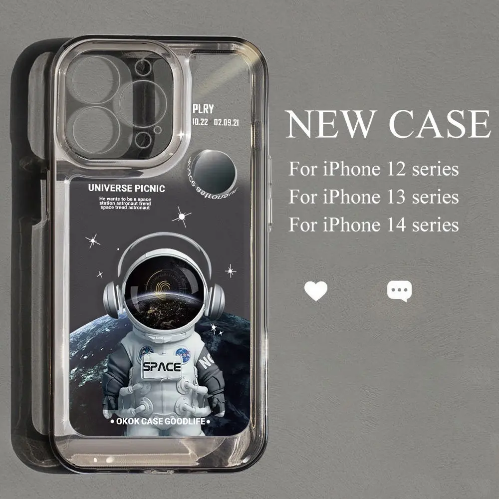 【Hot new models】Case For iPhone 14 Pro Max Case For iPhone 11 Cases Cartoon Space Astronaut Cases For iPhone 13 12 XS Max X 7 8 Plus Soft Cover