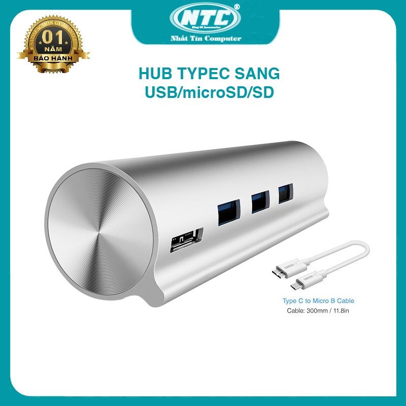 Hub đa năng Unitek Y-3094 từ typeC ra USB 3.0/ thẻ nhớ microSD/ thẻ nhớ SD - hỗ trợ tốc độ lên đến 5Gbps (Trắng) 0