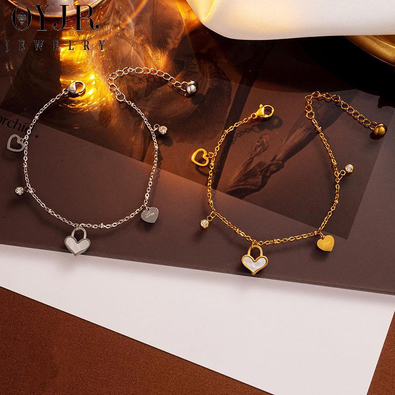  OYJR Vòng Tay Titan Trái Tim Nữ Tặng Người Yêu Lắc Tay Nữ Không Rỉ Cao Cấp Vòng Tay Vĩnh Cửu 