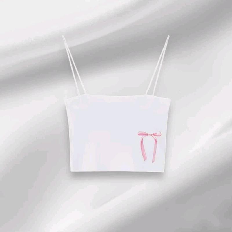 Áo 2 dây đính nơ hồng cưng xỉu 5