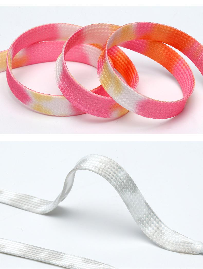 Product Introduction of Shoelaces Tie-Dye Flat Thickened Double Layer Shoelaces Compatible with Air Force One Premium Shoelace Rope Pair 11