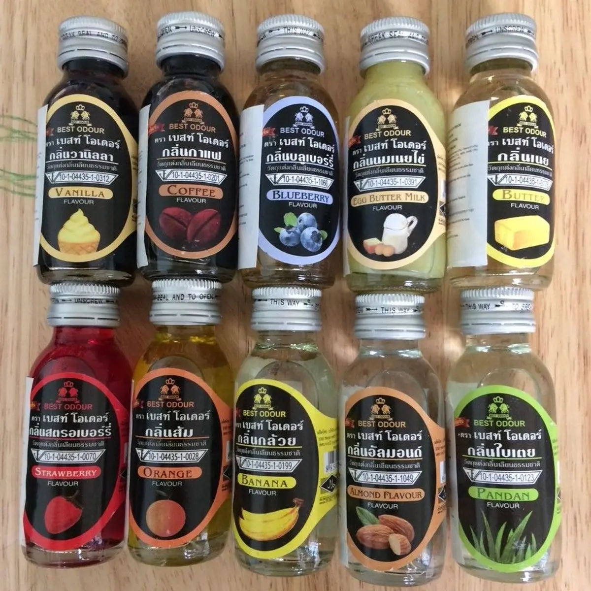 Tinh Mùi Hương Làm Bánh Nấu ăn Best Odour Thái Lan chai 30ml Đủ Các Mùi (Vani, Lá Dứa, Cafe, Việt Quất, Bơ, Sầu Riêng, Chuối,...)