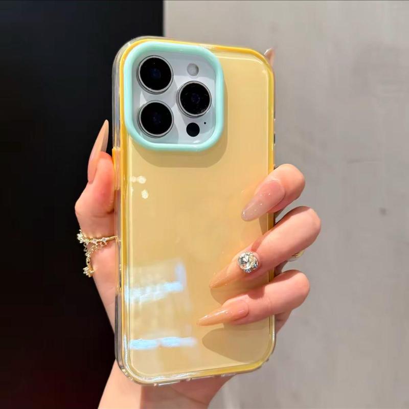  Ốp Điện Thoại Thạch Tương Phản Thiết Kế Sang Trọng Tương Thích Với iPhone 16 Pro MAX 11 12 13 14 15 Pro MAX Và 14Plus Cao Su Mềm Lì Ốp Lưng Chống Sốc 