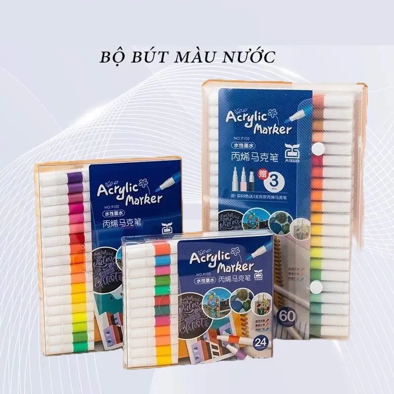 Bộ 60 Bút Màu Acrylic Marker , Mực Chống Nước , Vẽ Được Trên Nhiều Chất Liệu 3