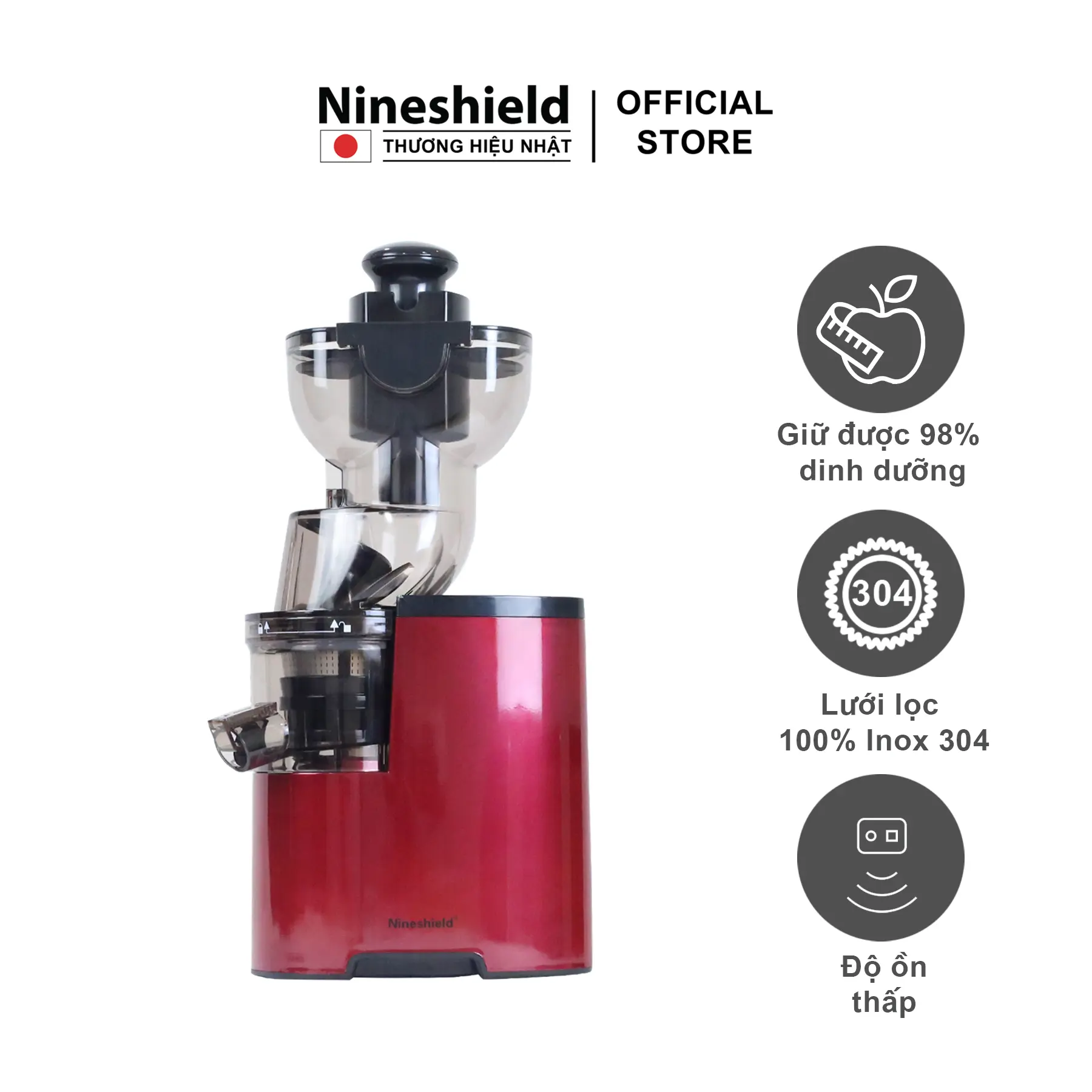 [ DEAL SỐC] Máy ép chậm hoa quả Nineshield KB-F8S