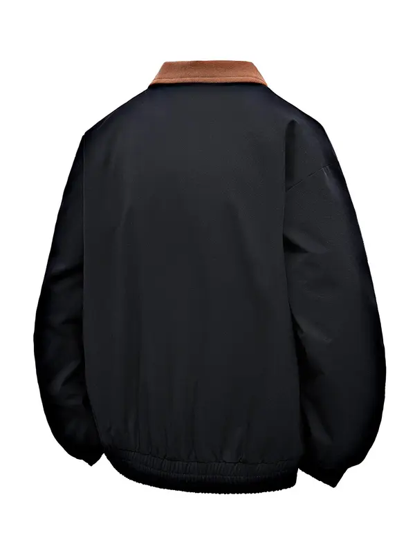 Men's Windproof Jacket, Regular Fit Casual Comfy Long Sleeve Outerwear for Daily Wear, Men's Clothes for All Seasons, Coats 1