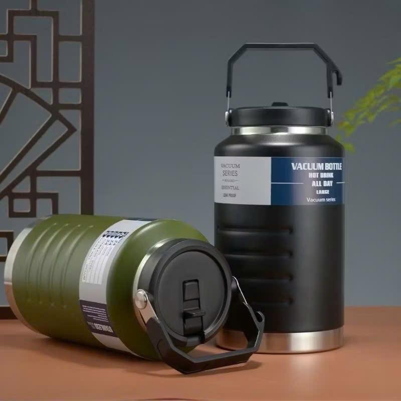 Bình Giữ Nhiệt inox 304 2000ml/1500ml miệng rộng có ống hút tiện lợi - Bình Vacum Dung Tích Lớn ( có ống hút)