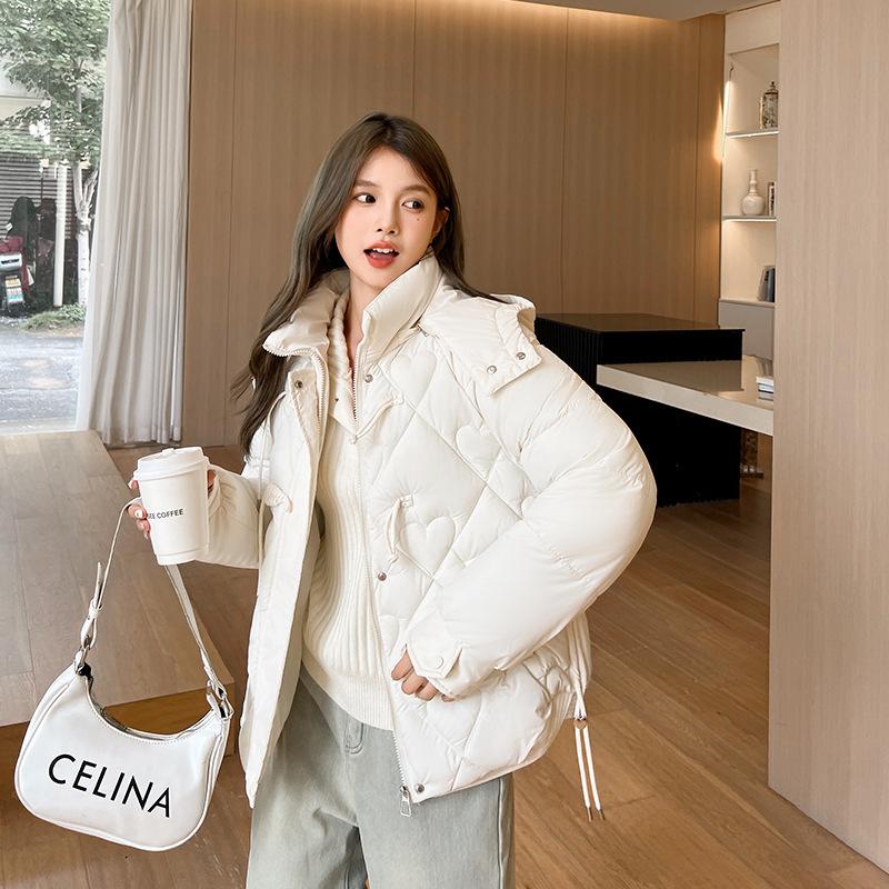 Fashion Short Cotton-Padded Coat for Women Autumn and Winter New 2024 Korean Style Solid Color with Match Cotton Coat Jacket Thickened Padded Jacket Outer Wear 6