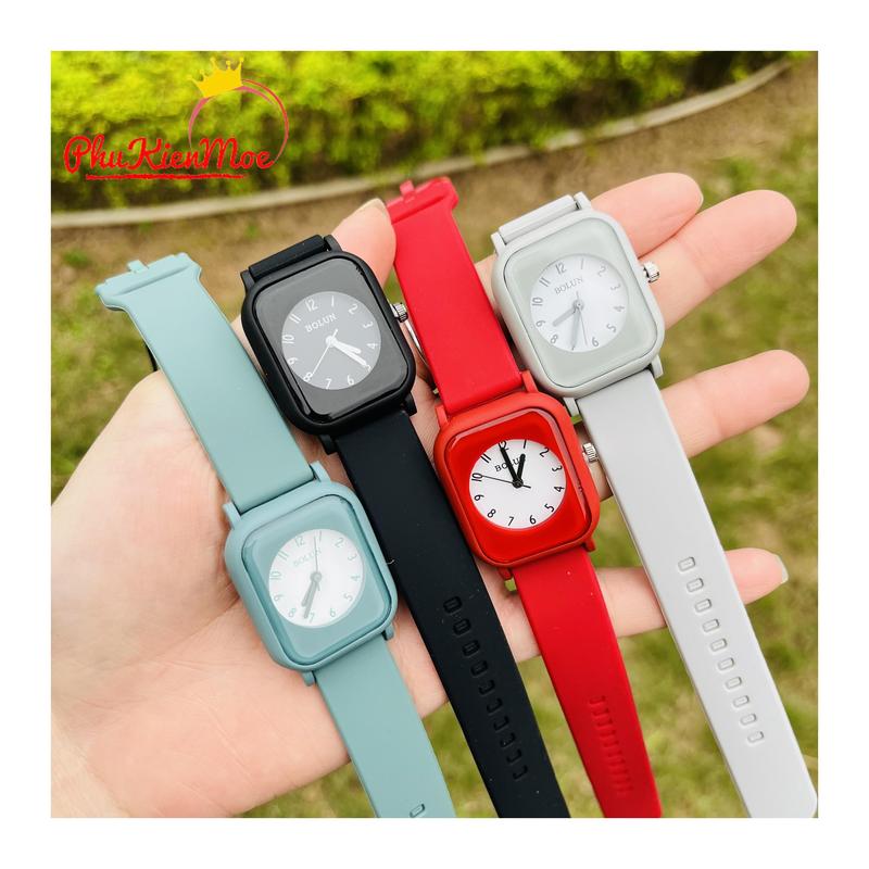 Đồng hồ nữ Bolun chính hãng , đồng hồ đeo tay thời trang mặt vuông mini dáng apple giá rẻ chống nước 3ATM Handmade Trang Sức