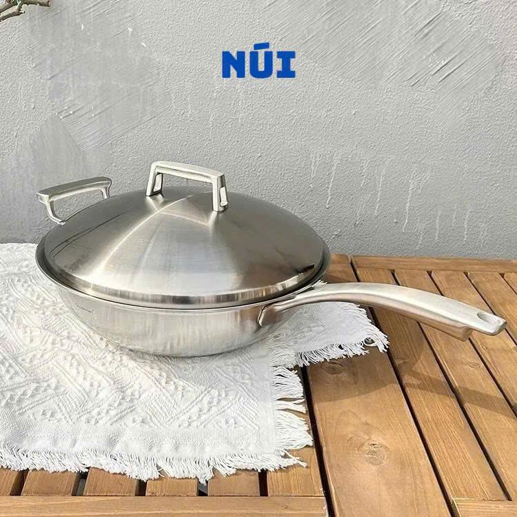 Chảo Sâu Lòng nắp inox Chockmen size 32cm - CKM229, Chào Xào inox 18/10 đáy đúc liền