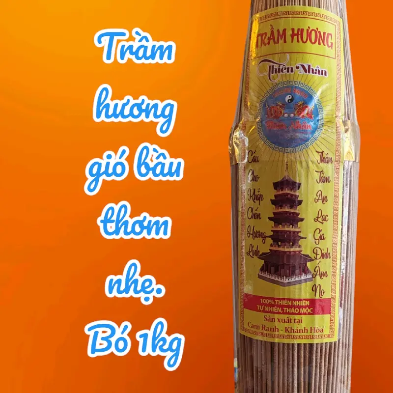Trầm hương gió bầu, mùi hương thơm nhẹ từ trầm tự nhiên bó 1kg 4