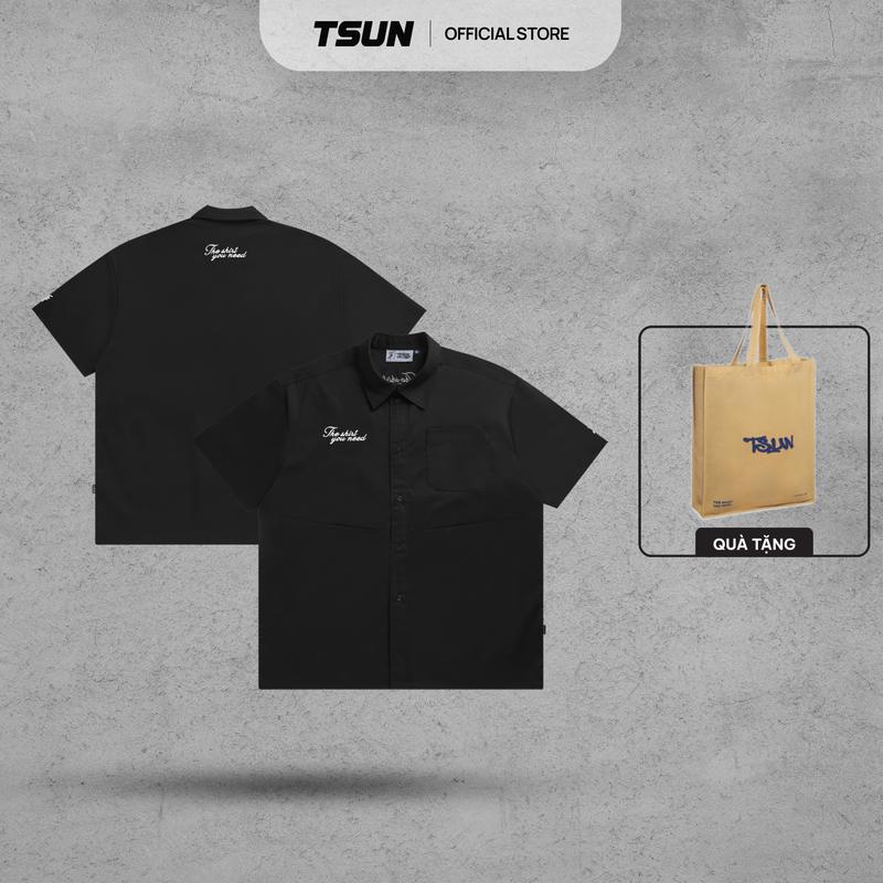 Áo sơ mi TSUN Oversize Shirt - Đen - Unisex Menswear