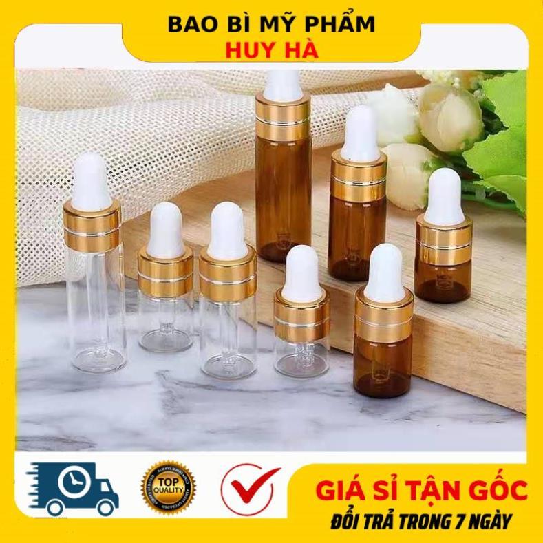 [COMBO 10SP] Chai Lọ Chiết Serum 2ml, 3ml, 5ml Mỏng, Vỏ Đựng Tinh Dầu Nước Hoa, Tinh Chất, Chiết Mỹ Phẩm, Chai Chiết