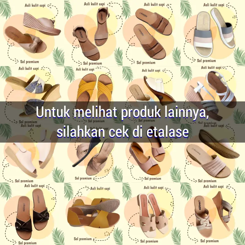 Sandal Flat Teplek Casual Wanita Sandal Kulit Asli Garut Adibahaq Carrisa BK 7