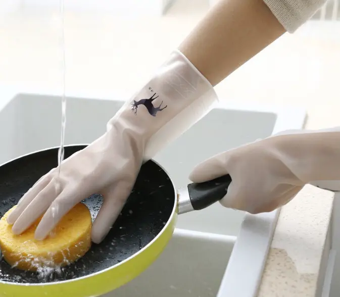 Găng tay hươu cao su siêu dai, bao tay hươu cao su rửa chén bát chống ăn mòn bảo vệ da tay 0