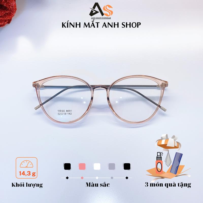 Kính mắt mèo kiểu tròn thời trang nhựa và lõi kim loại 8091A