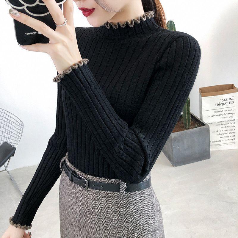 Autumn long-sleeved T-shirt, bottomed shirt, fungus rimmed top 3