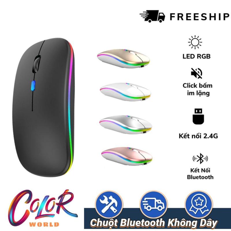 Chuột Bluetooth Mini Dễ Thương Đèn LED, Phù Hợp Với Máy Tính Bảng Điện Thoại Di Động - Color World r1