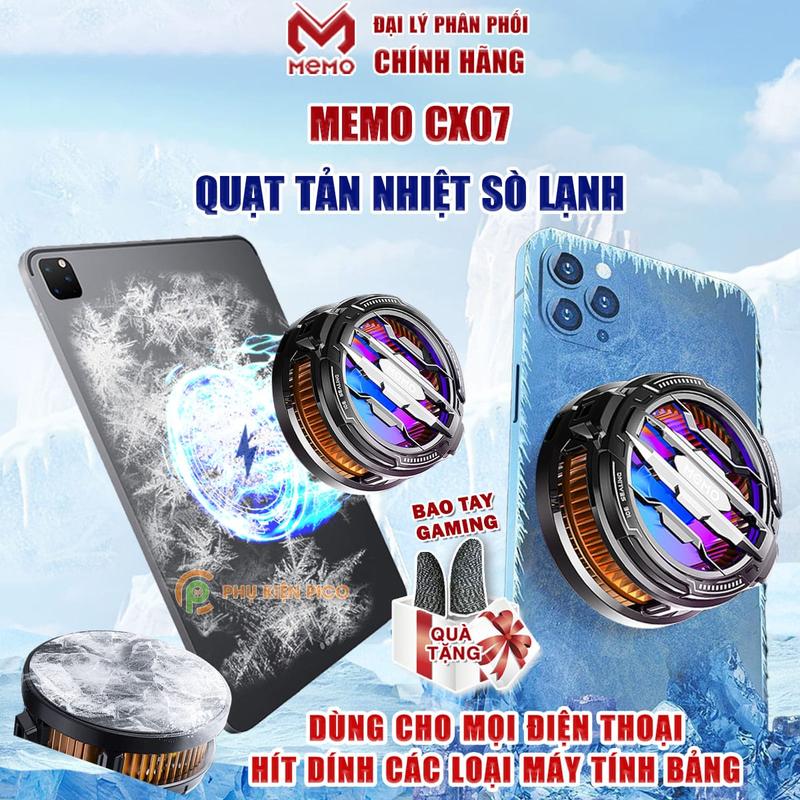 Quạt tản nhiệt điện thoại Memo CX07 / CX10 Pro / CX12 sò lạnh từ tính 2025 led RGB làm lạnh đóng băng - Quạt tản nhiệt máy tính bảng CX07 Phụ Kiện